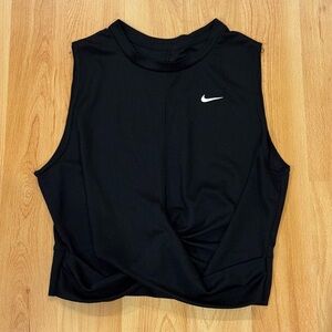 Nike Crop Tank Top with Tie Front- Black